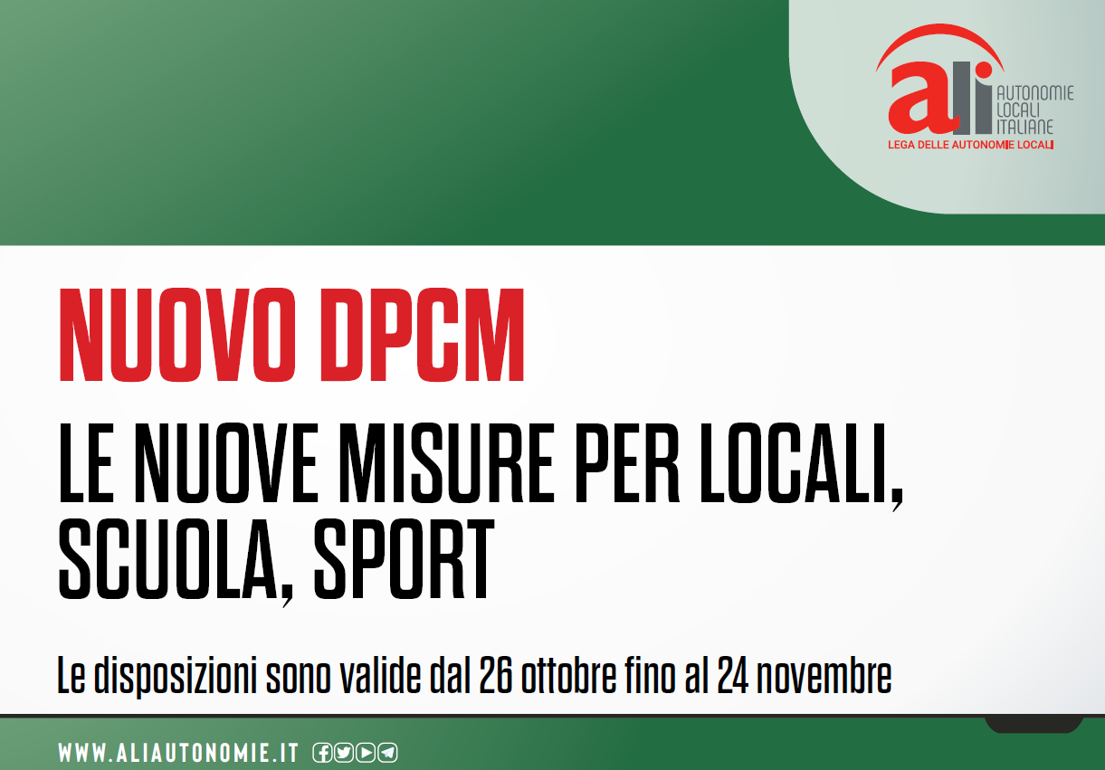 Il Dpcm del 25 ottobre in 15 slide