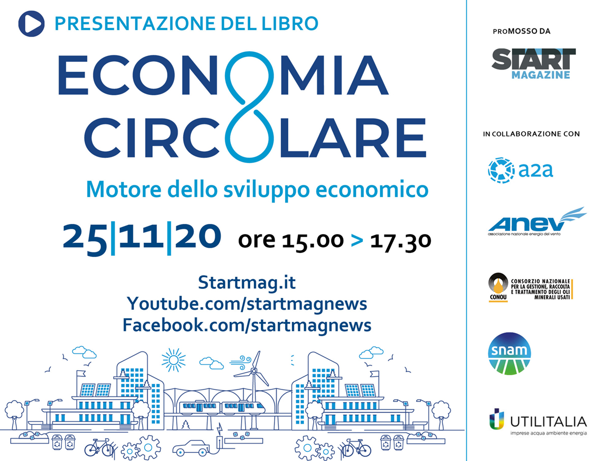 Il 25 novembre presentazione del libro “Economia circolare, motore dello sviluppo economico”