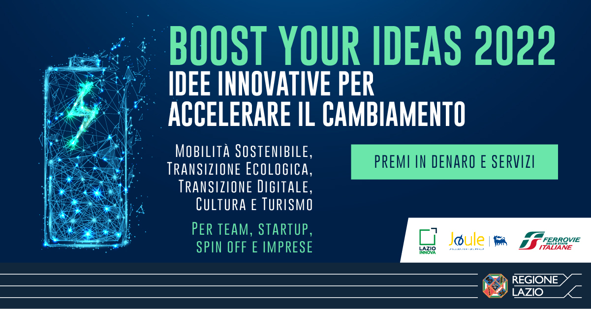 Startup, al via Boost Your Ideas 2022 della Regione Lazio