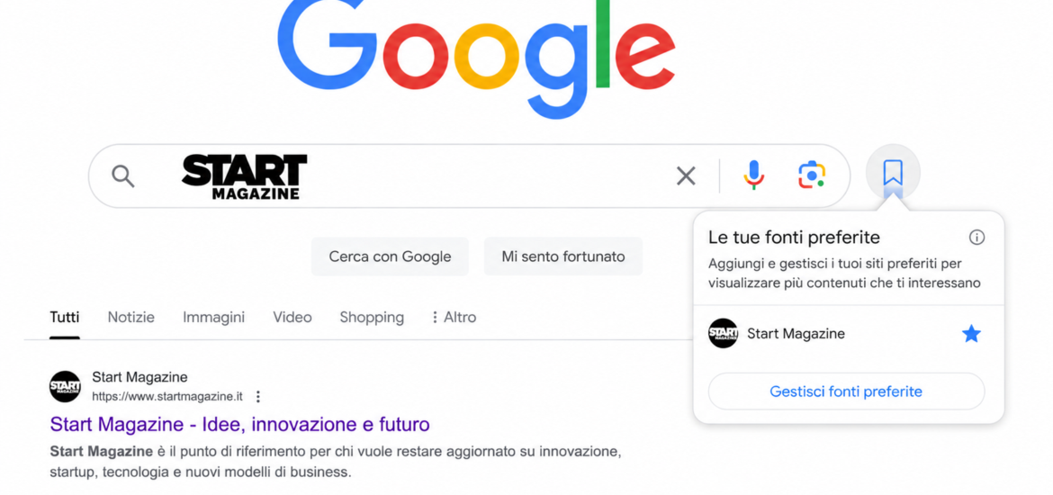 google fonti preferite startmag