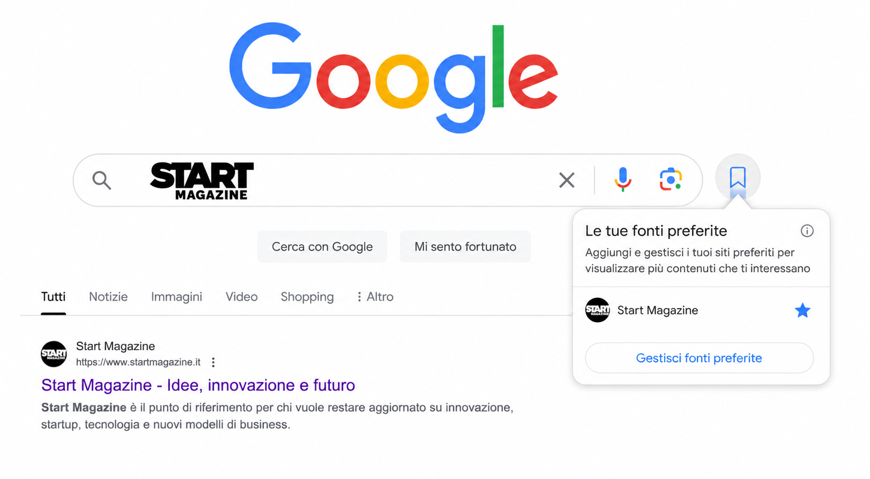 google fonti preferite startmag