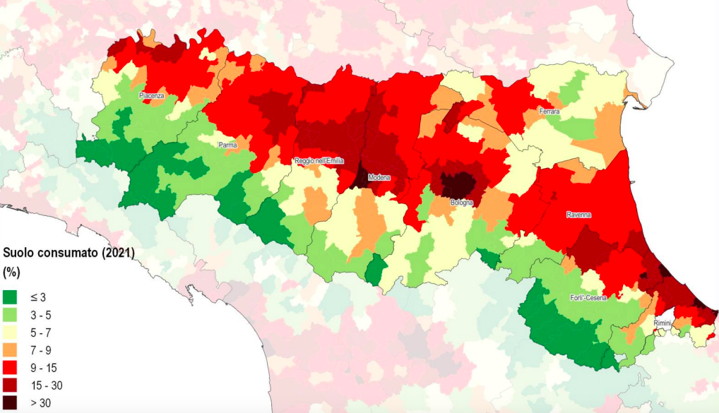 consumo suolo emilia romagna