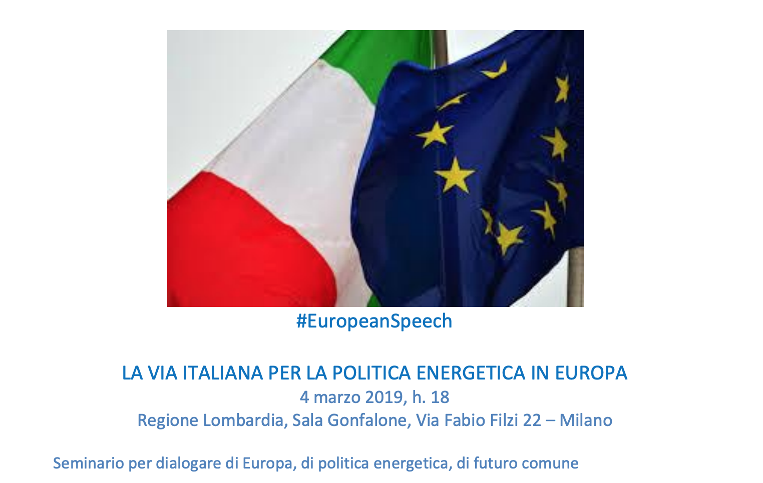 La via italiana per la politica energetica in Europa