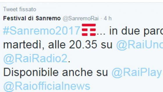 Twitter sanremo