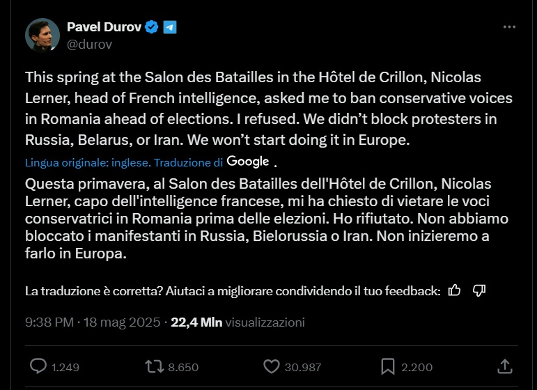 telegram francia durov