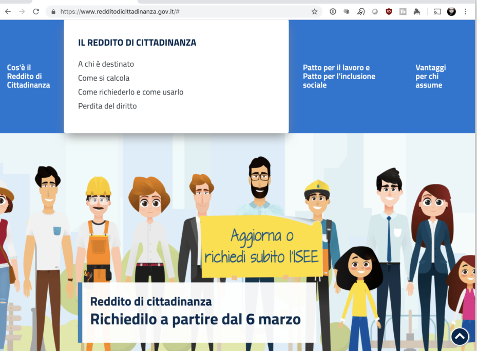 Il sito sul Reddito di cittadinanza regala dati a Google e Microsoft?